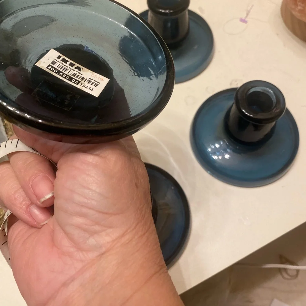 IKEA glass candlestick holders set of 4